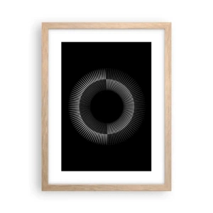 Pôster com moldura de carvalho claro - Sol preto - 30x40 cm