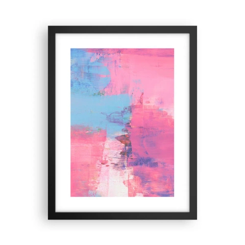 Pôster com moldura preta - Rosa, azul e uma pitada de luz - 30x40 cm
