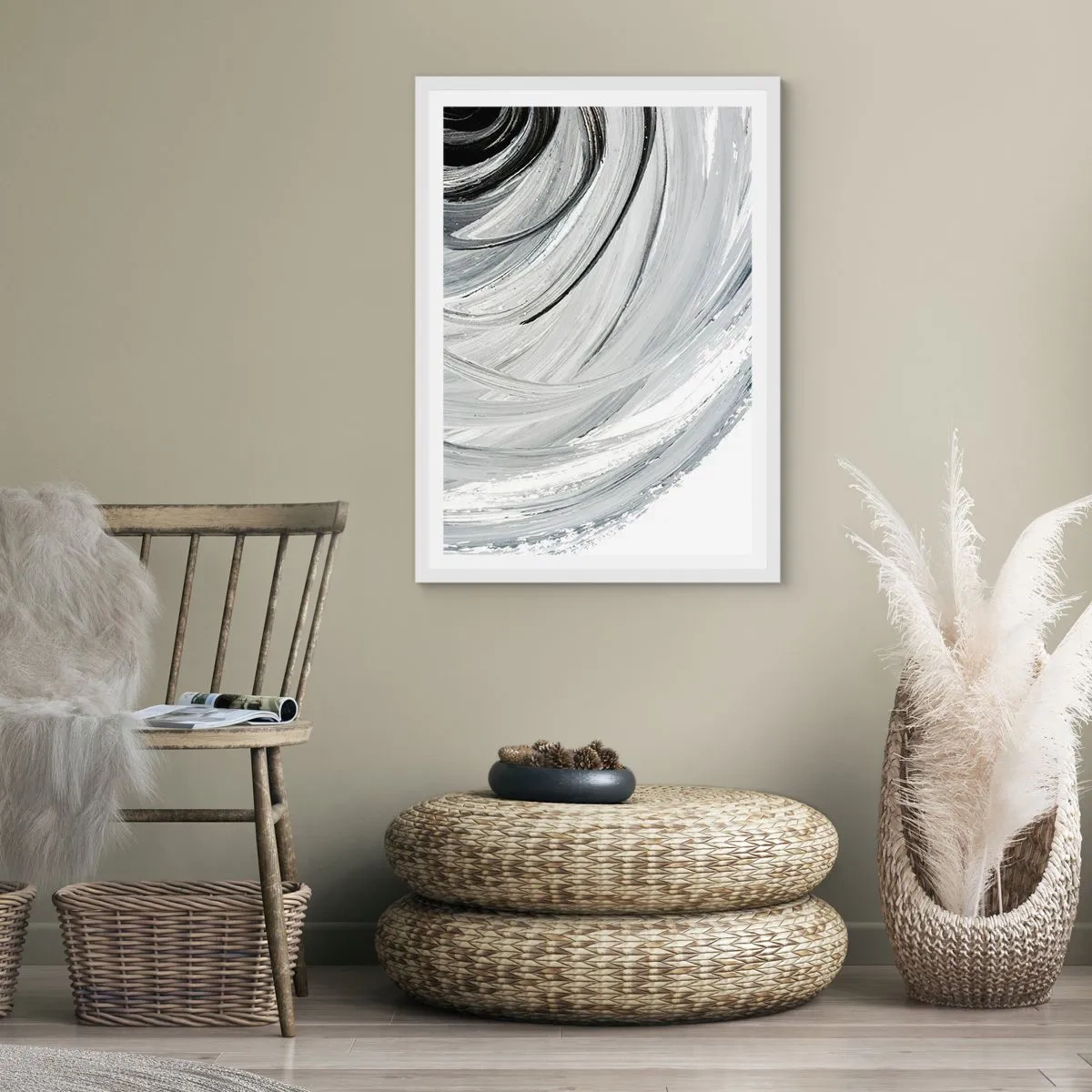 Pôster em moldura branca - Composição orbital - 40x50 cm