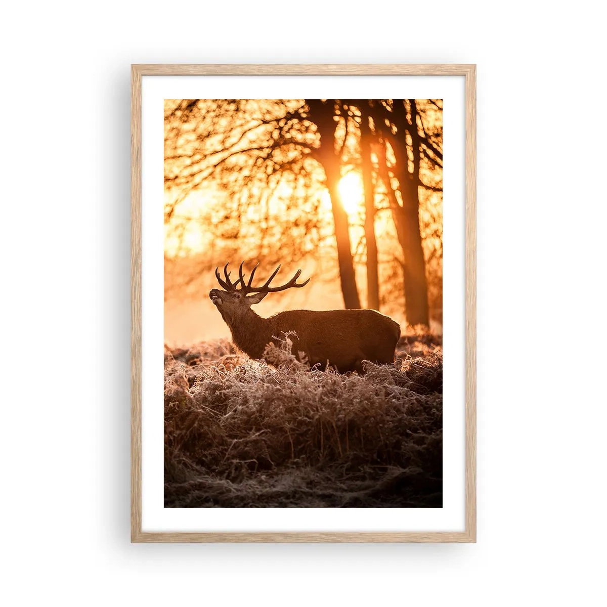 Pôster com moldura de carvalho claro - O sonho do caçador - 50x70 cm