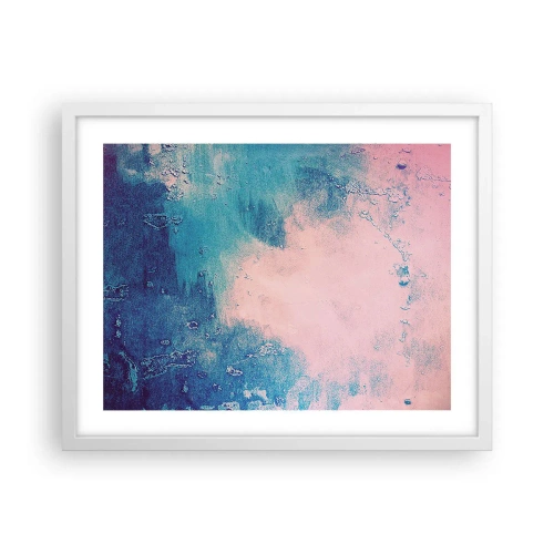 Pôster em moldura branca - Abraço azul - 50x40 cm