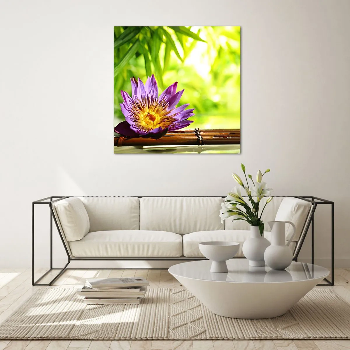Quadro em vidro - Sob o sol asiático - 40x40 cm