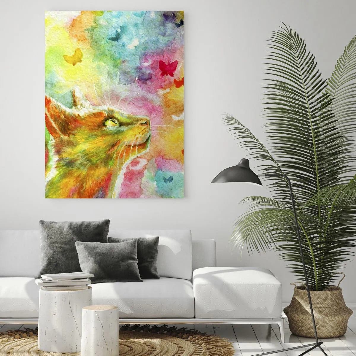 Quadro em vidro - O paraíso dos gatos - 50x70 cm