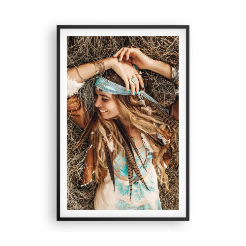 Pôster com moldura preta - A caminho do verão do amor - 61x91 cm