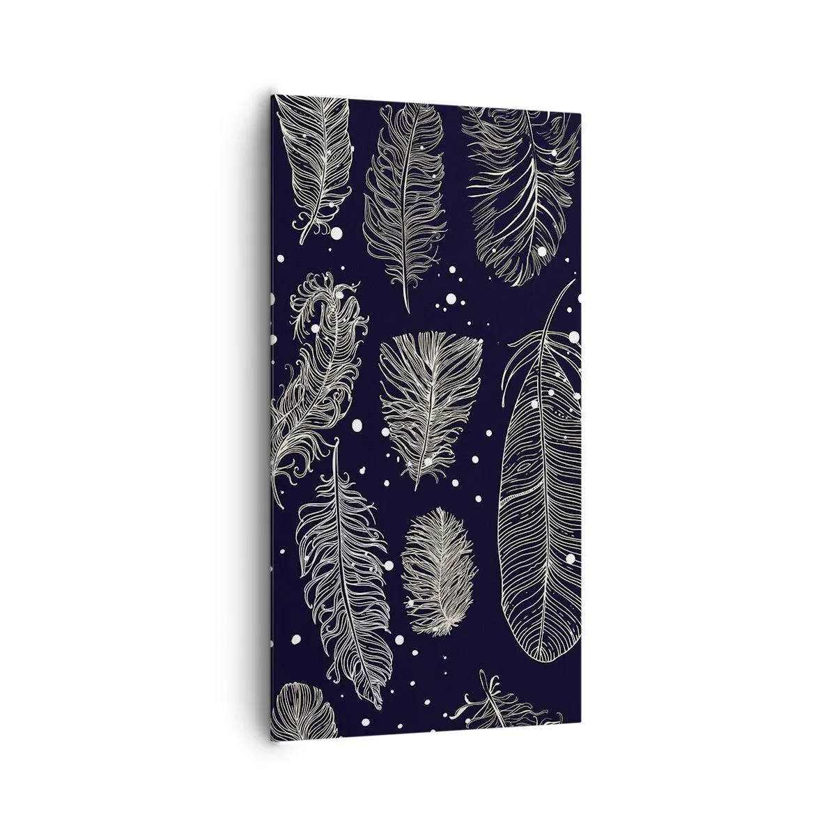 Quadro em tela - Rendas de penas - 65x120 cm