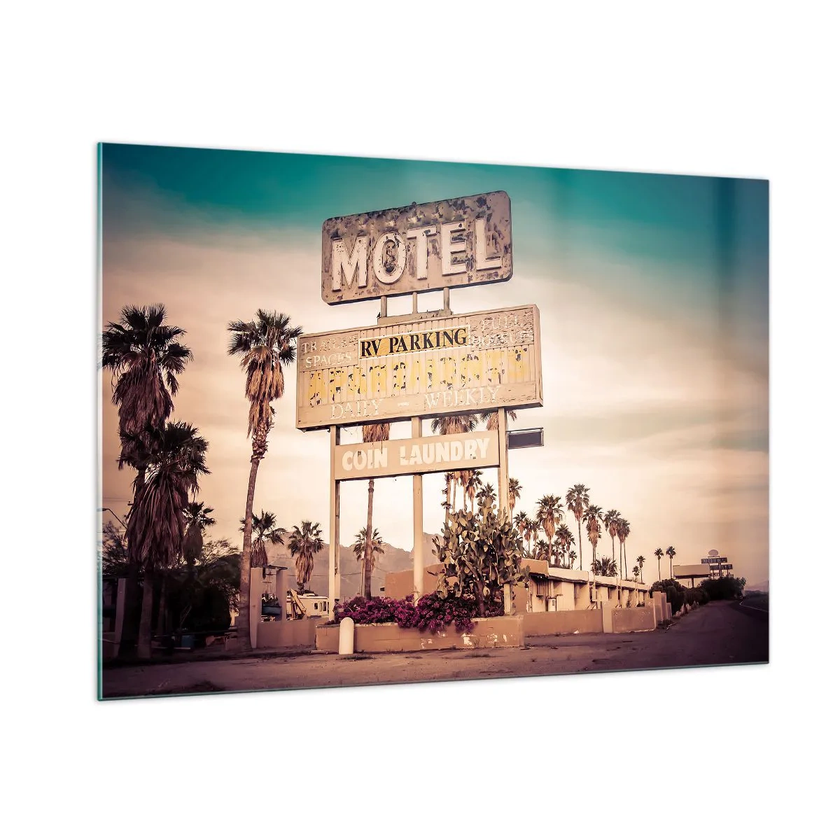 Quadro em vidro - O tempo parou aqui - 100x70 cm