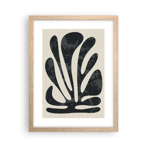 Pôster com moldura de carvalho claro - Abstração com vários dedos - 30x40 cm