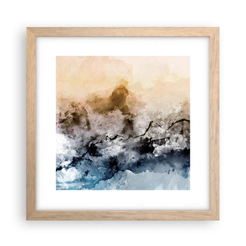 Pôster com moldura de carvalho claro - Imersos no tumulto do nevoeiro - 30x30 cm