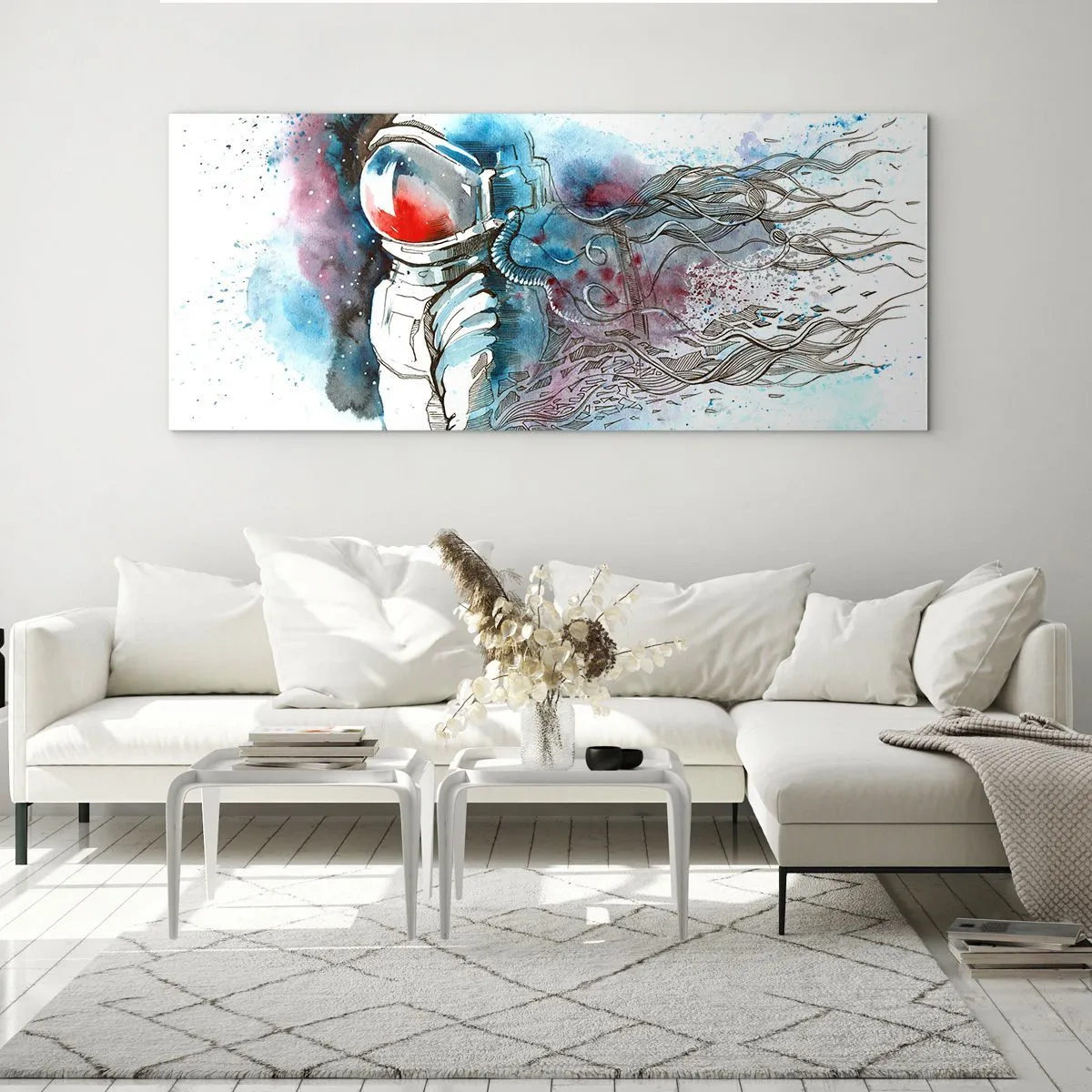 Quadro em vidro - Sozinho com o espaço - 90x30 cm