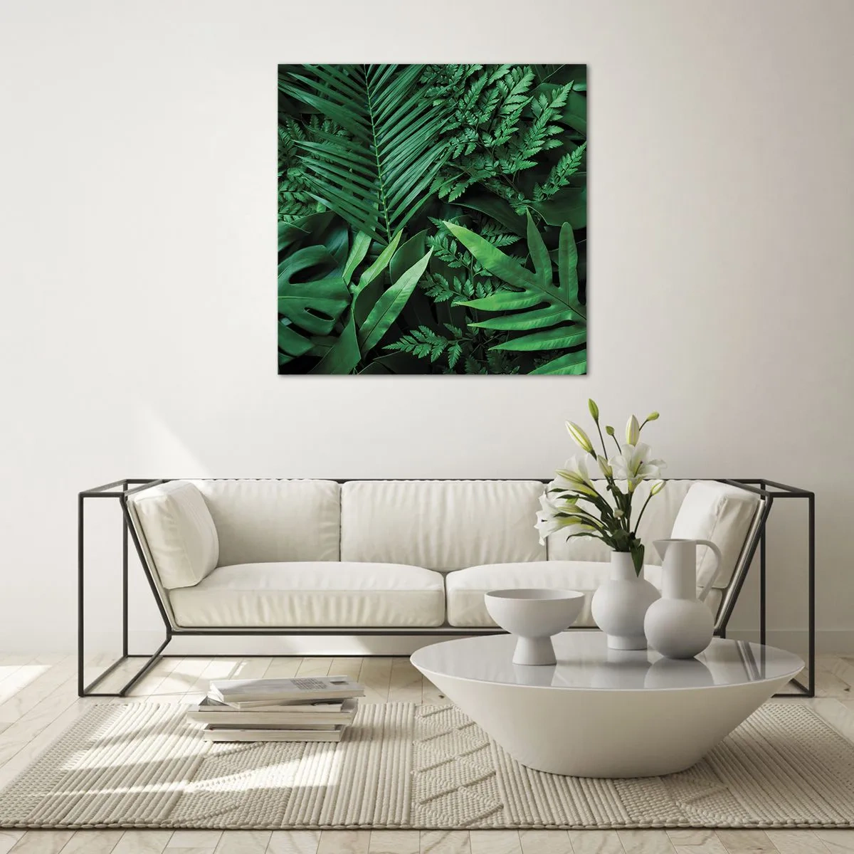 Quadro em vidro - Envolto em verde - 30x30 cm