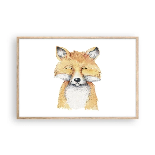 Pôster com moldura de carvalho claro - Humor de raposa - 91x61 cm