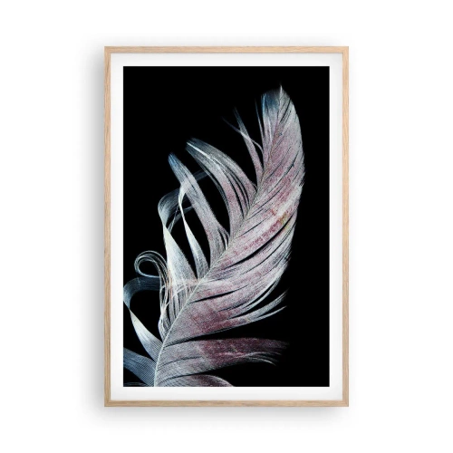 Pôster com moldura de carvalho claro - Pense no toque - 61x91 cm
