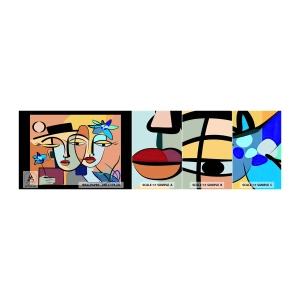 Amostra de Papel de Parede Standard Eco - O randez vous de Picasso - Rostos, Moderno, Cubismo - 100x30 cm