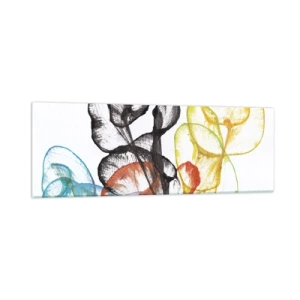 Quadro em vidro - Flores com alma - 90x30 cm