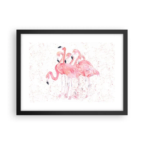 Pôster com moldura preta - Conjunto cor-de-rosa - 40x30 cm