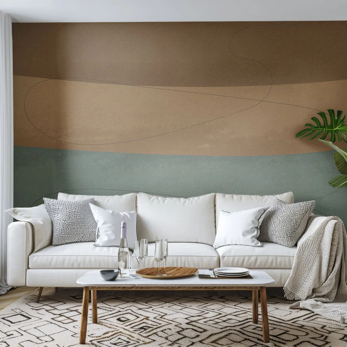 Papel de Parede Premium Sand - Composição horizontal - Abstração, Pedaço, Arte Moderna - 350x256 cm