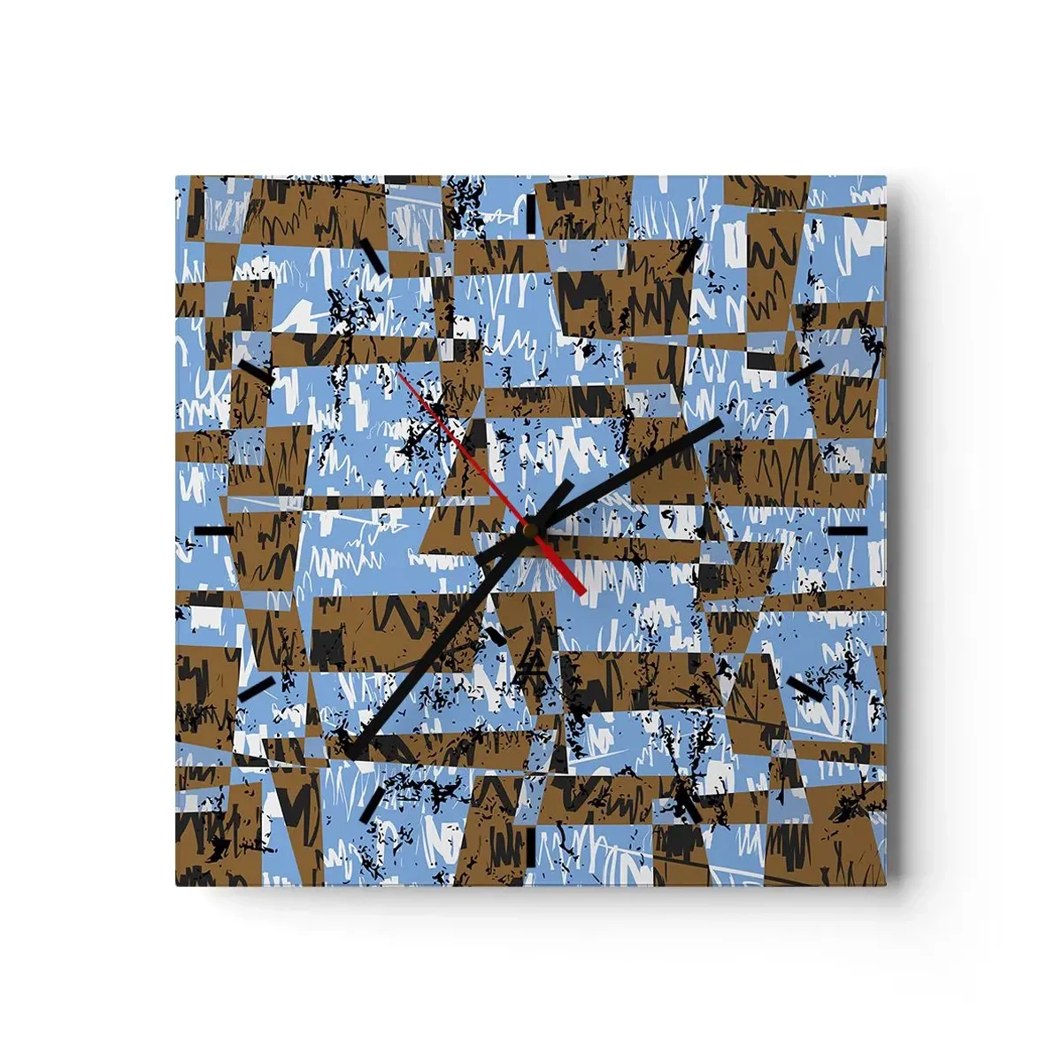 Relógio de parede - Relógio em vidro - Recorte não popular - 30x30 cm