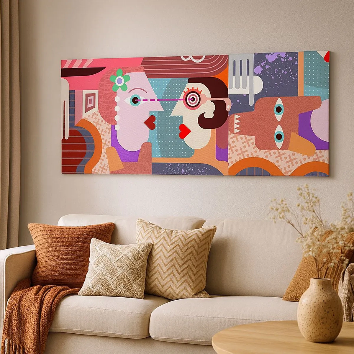 Quadro em tela - Olho no olho - 100x40 cm