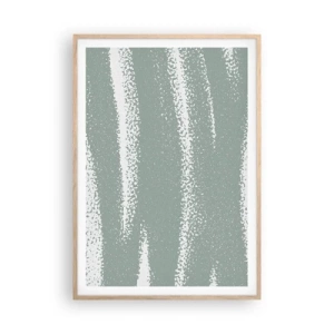 Pôster com moldura de carvalho claro - Abstração em um clima de inverno - 70x100 cm