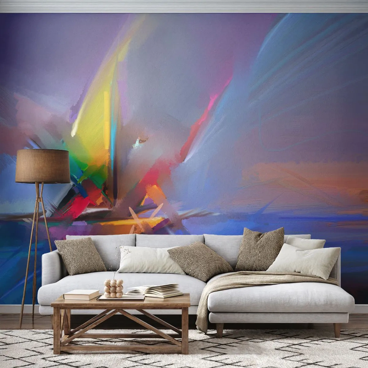 Papel de Parede Premium Canvas - Como as asas de um pássaro - Abstração, Pedaço, Barco a vela - 150x105 cm