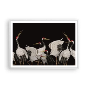 Pôster em moldura branca - Assuntos de aves - 100x70 cm