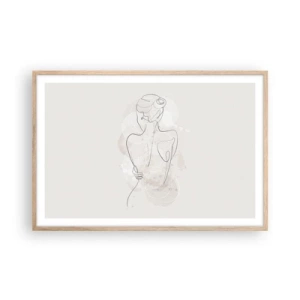 Pôster com moldura de carvalho claro - Como um instrumento sensível - 91x61 cm