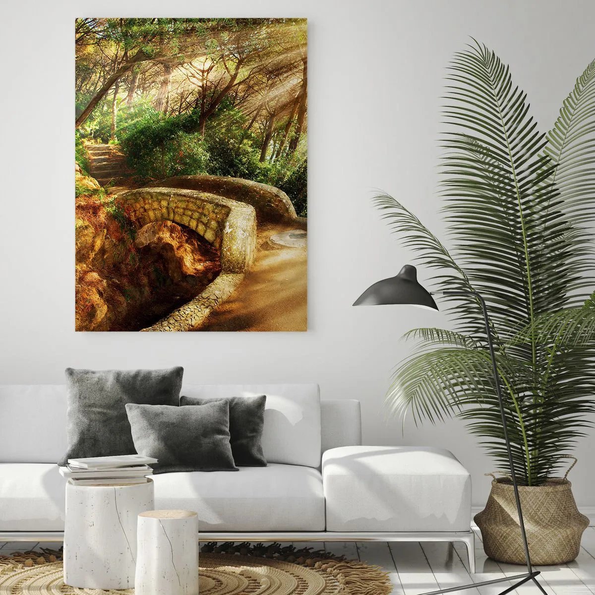 Quadro em vidro - Direto da ponte para a floresta de contos de fadas - 80x120 cm