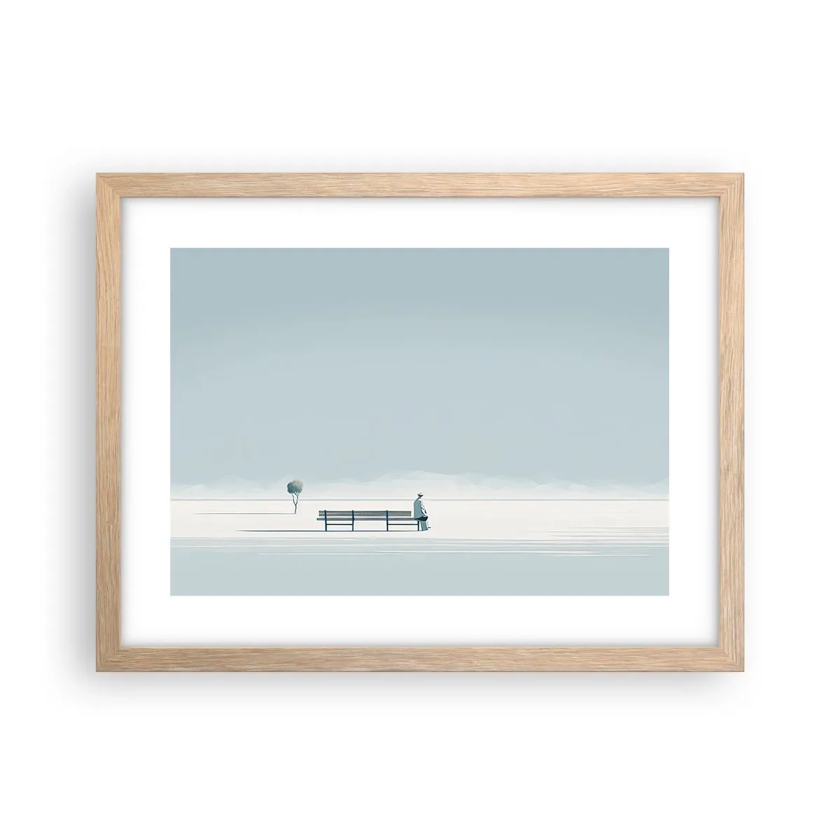 Pôster com moldura de carvalho claro - Sim, estou esperando. - 40x30 cm