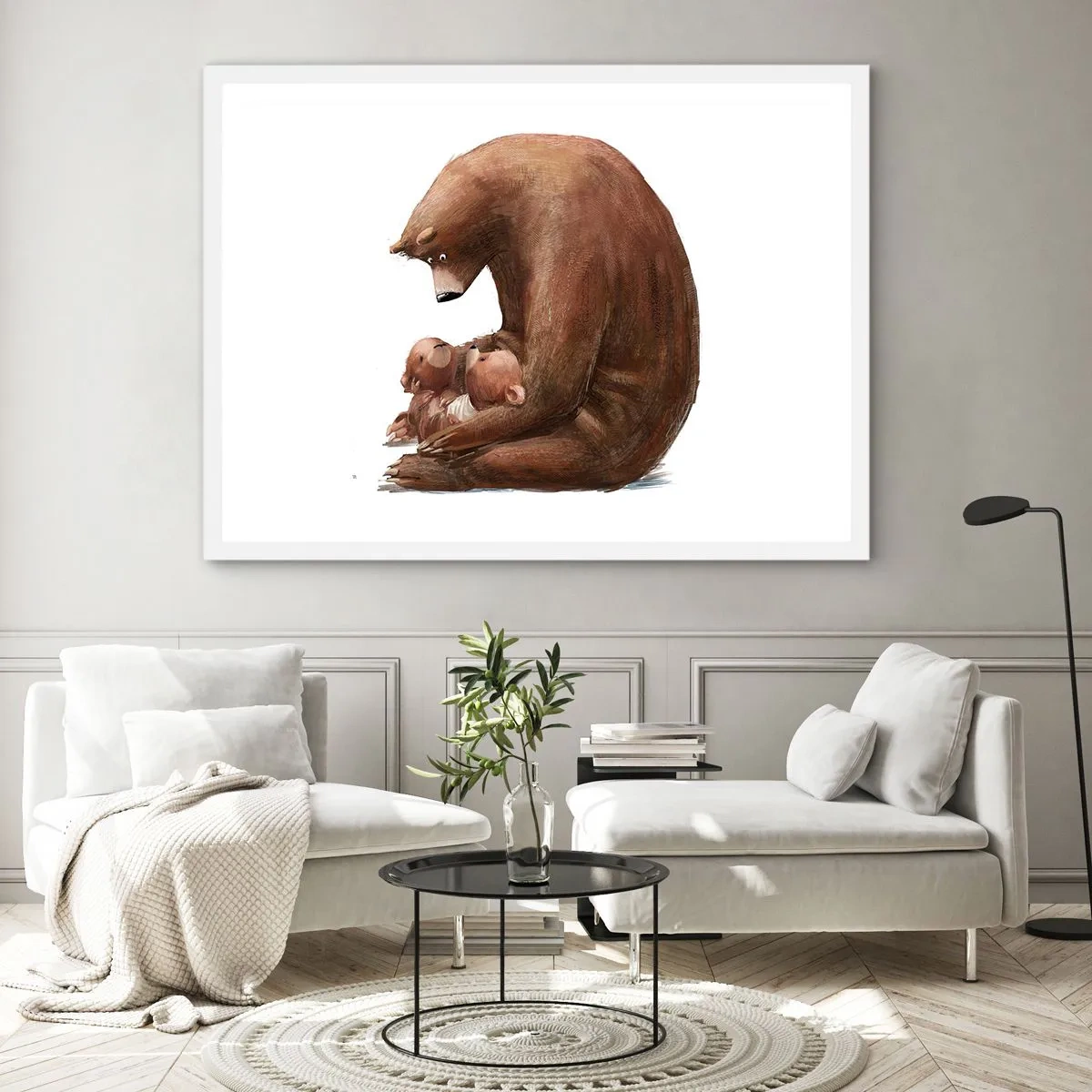 Pôster em moldura branca - Doces sonhos, crianças - 91x61 cm