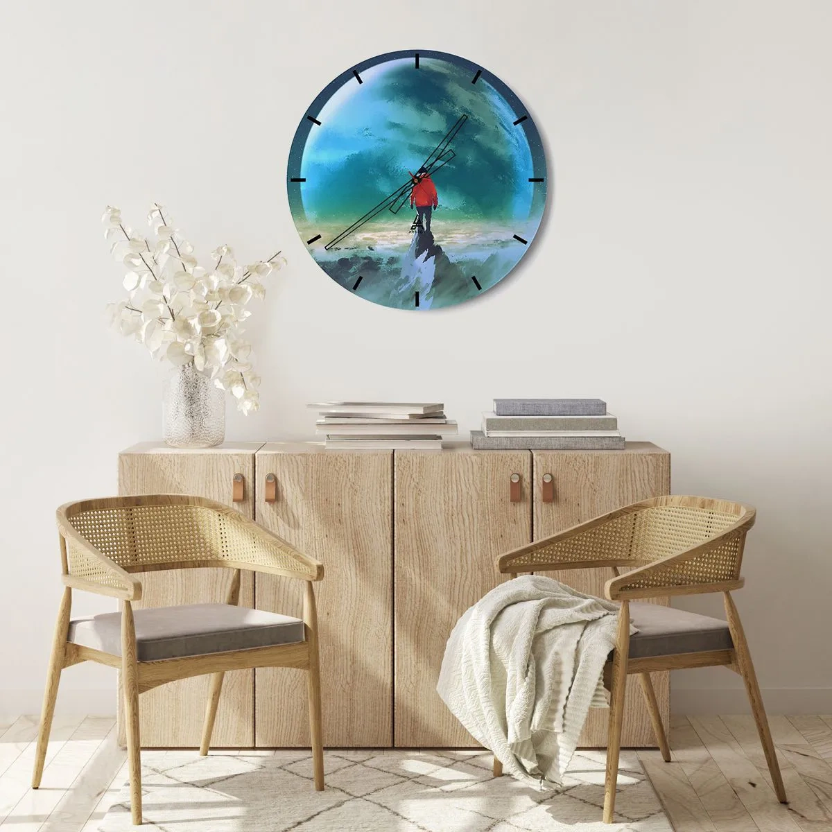 Relógio de parede - Relógio em vidro - Descobridor de uma nova terra - 40x40 cm