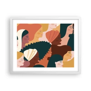 Pôster em moldura branca - Apenas feminilidade - 50x40 cm