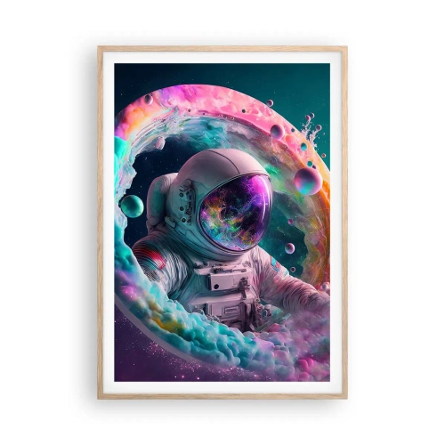 Pôster com moldura de carvalho claro - Portão estrela - 70x100 cm