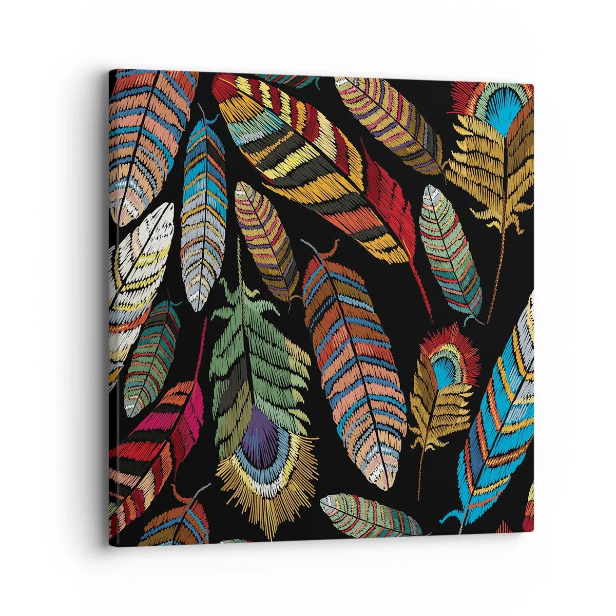 Quadro em tela - O carnaval dos pássaros - 30x30 cm