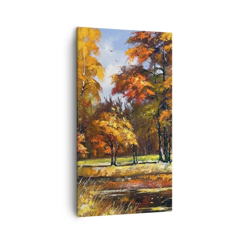 Quadro em tela - Paisagem em ouro e bronze - 45x80 cm