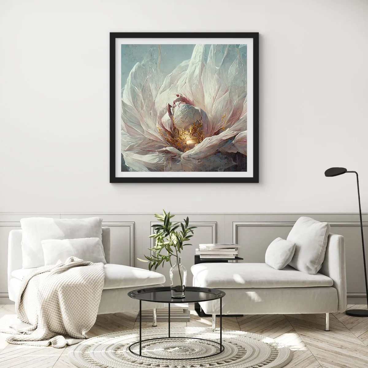 Pôster com moldura preta - Floresce uma vez a cada cem anos - 60x60 cm