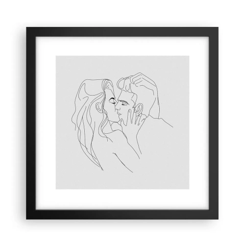 Pôster com moldura preta - Com a mesma linha - 30x30 cm