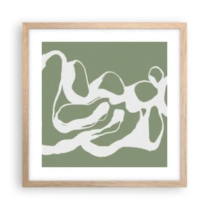 Pôster com moldura de carvalho claro - A chamada do espaço - 40x40 cm