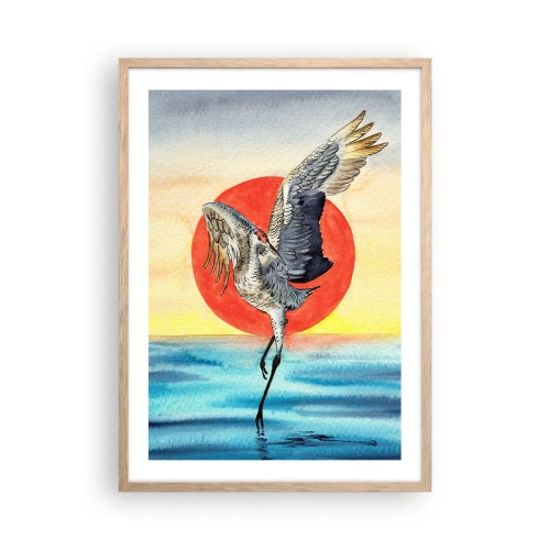 Pôster com moldura de carvalho claro - É hora de voltar - 50x70 cm
