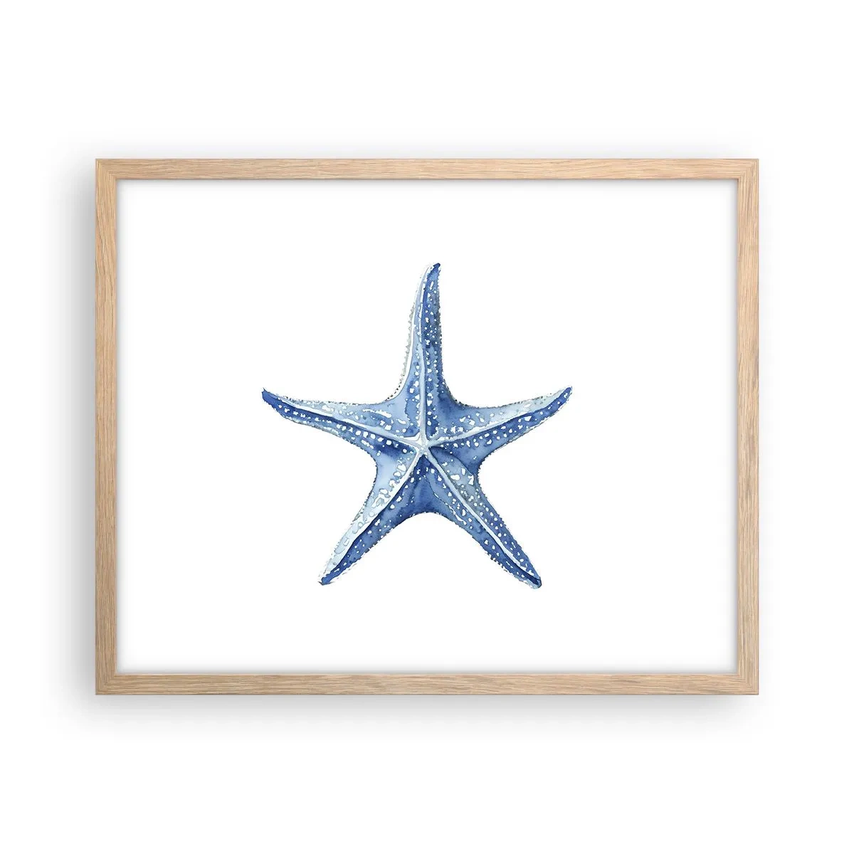 Pôster com moldura de carvalho claro - Estrela do mar - 50x40 cm