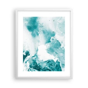 Pôster em moldura branca - Inundado em azul - 40x50 cm