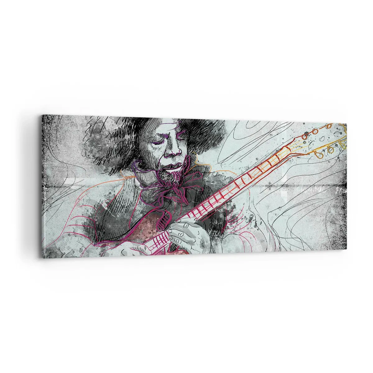 Quadro em tela - Nas ondas da música - 100x40 cm