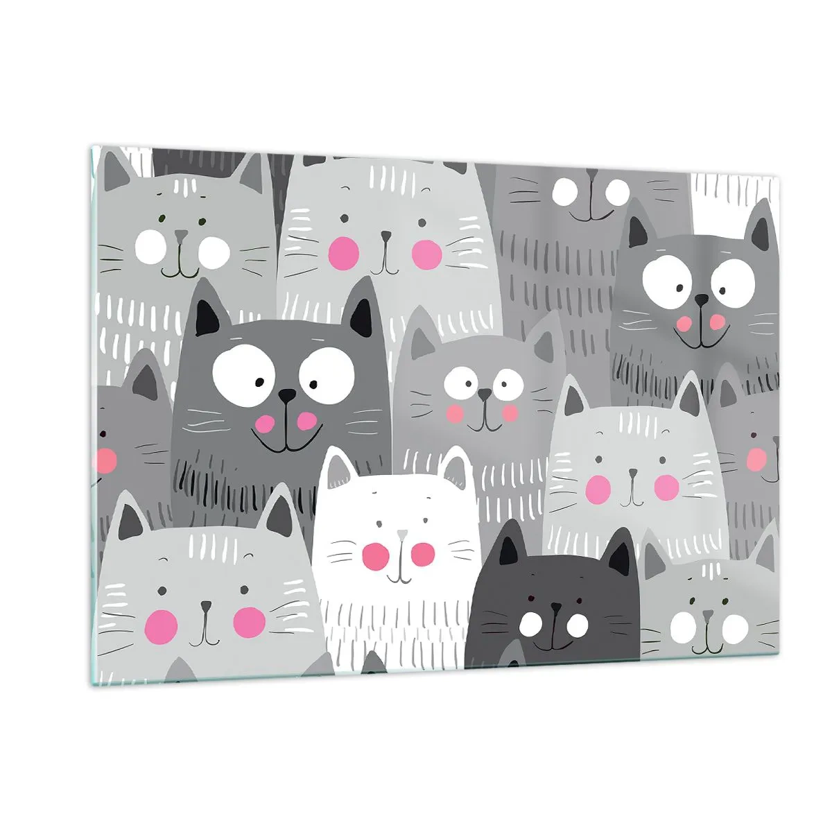 Quadro em vidro - O mundo dos gatos - 120x80 cm