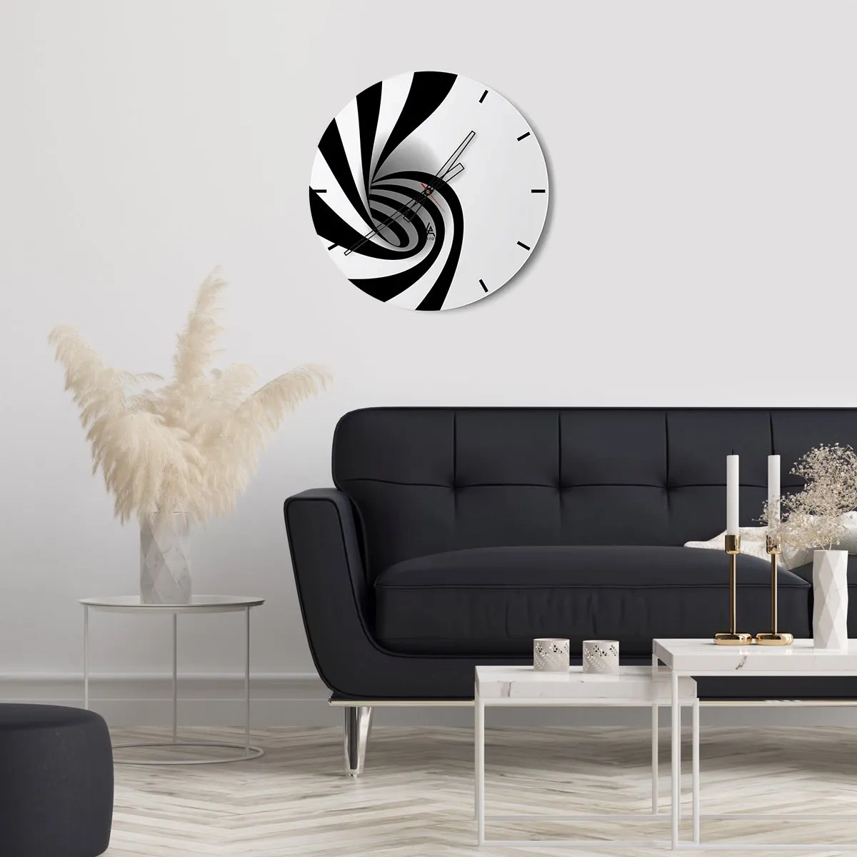 Relógio de parede - Relógio em vidro - No entanto, gira - 40x40 cm