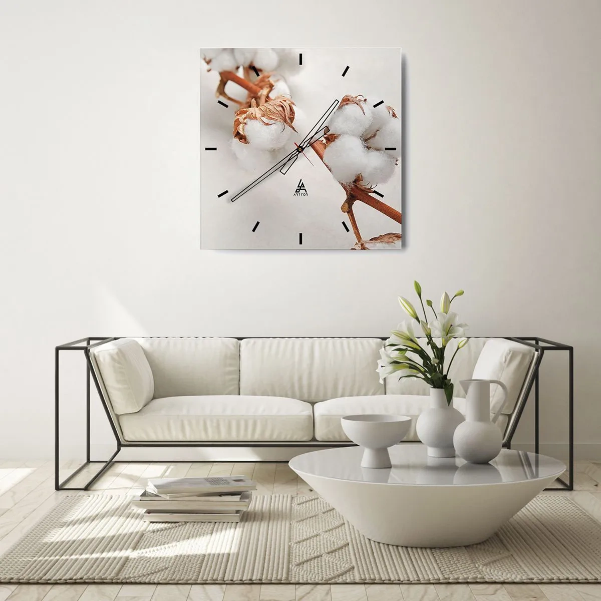 Relógio de parede - Relógio em vidro - Apenas acaricie - 30x30 cm