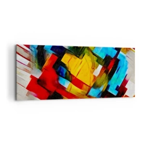 Quadro em tela - Camadas multicoloridas - 100x40 cm