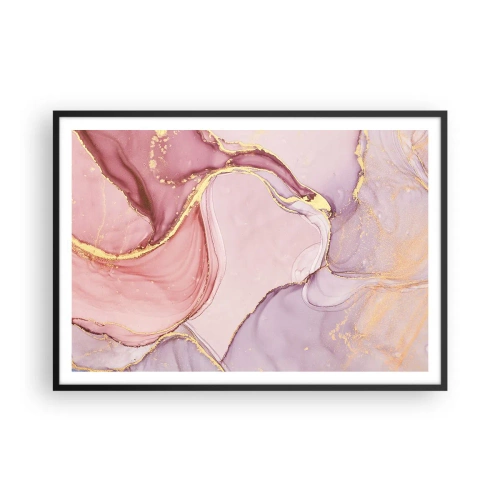 Pôster com moldura preta - Carícia das cores - 100x70 cm
