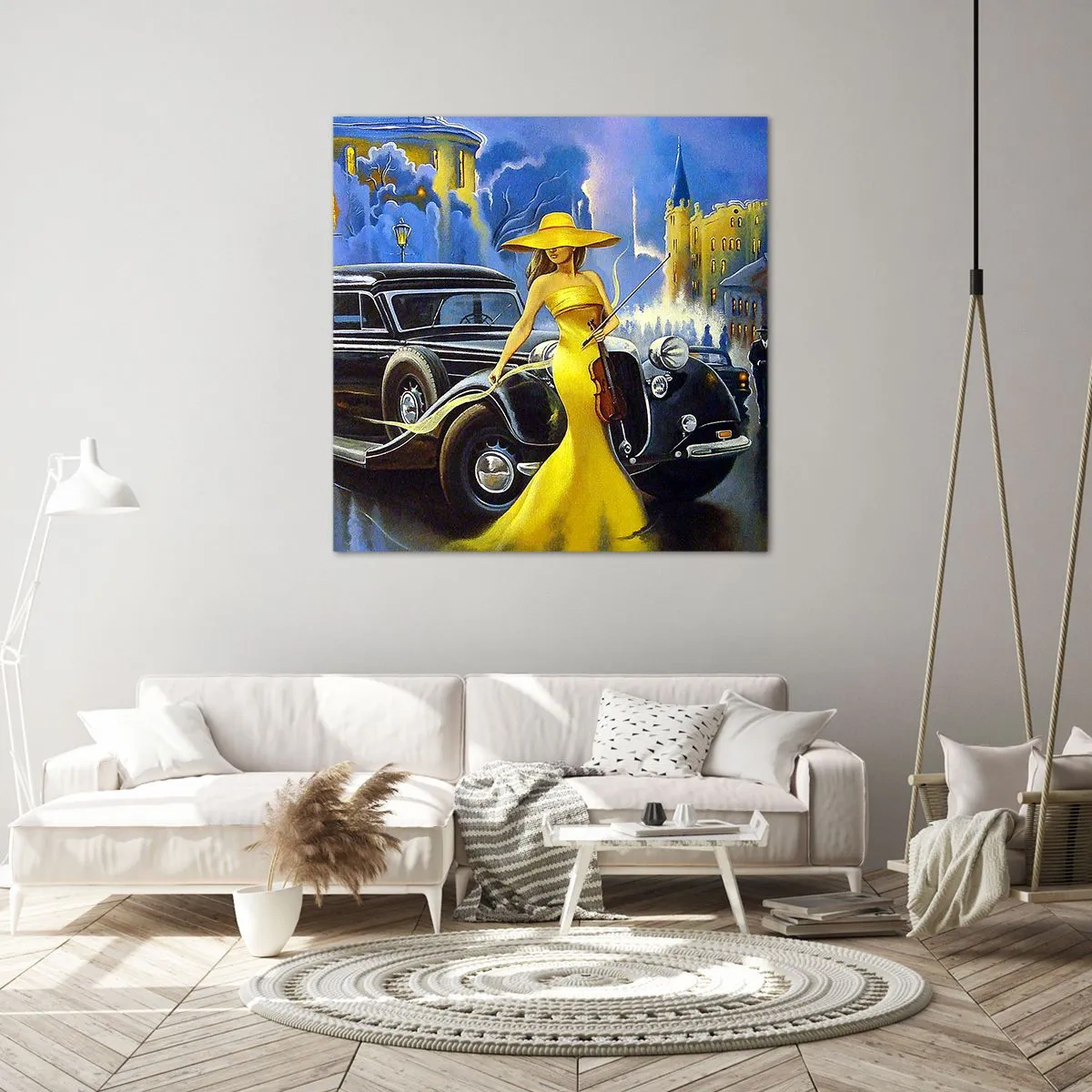 Quadro em tela - Música instrumental com violino e amor - 50x50 cm