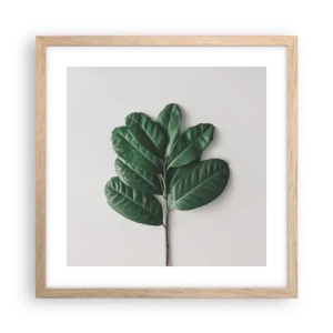 Pôster com moldura de carvalho claro - Desenho da própria natureza - 40x40 cm
