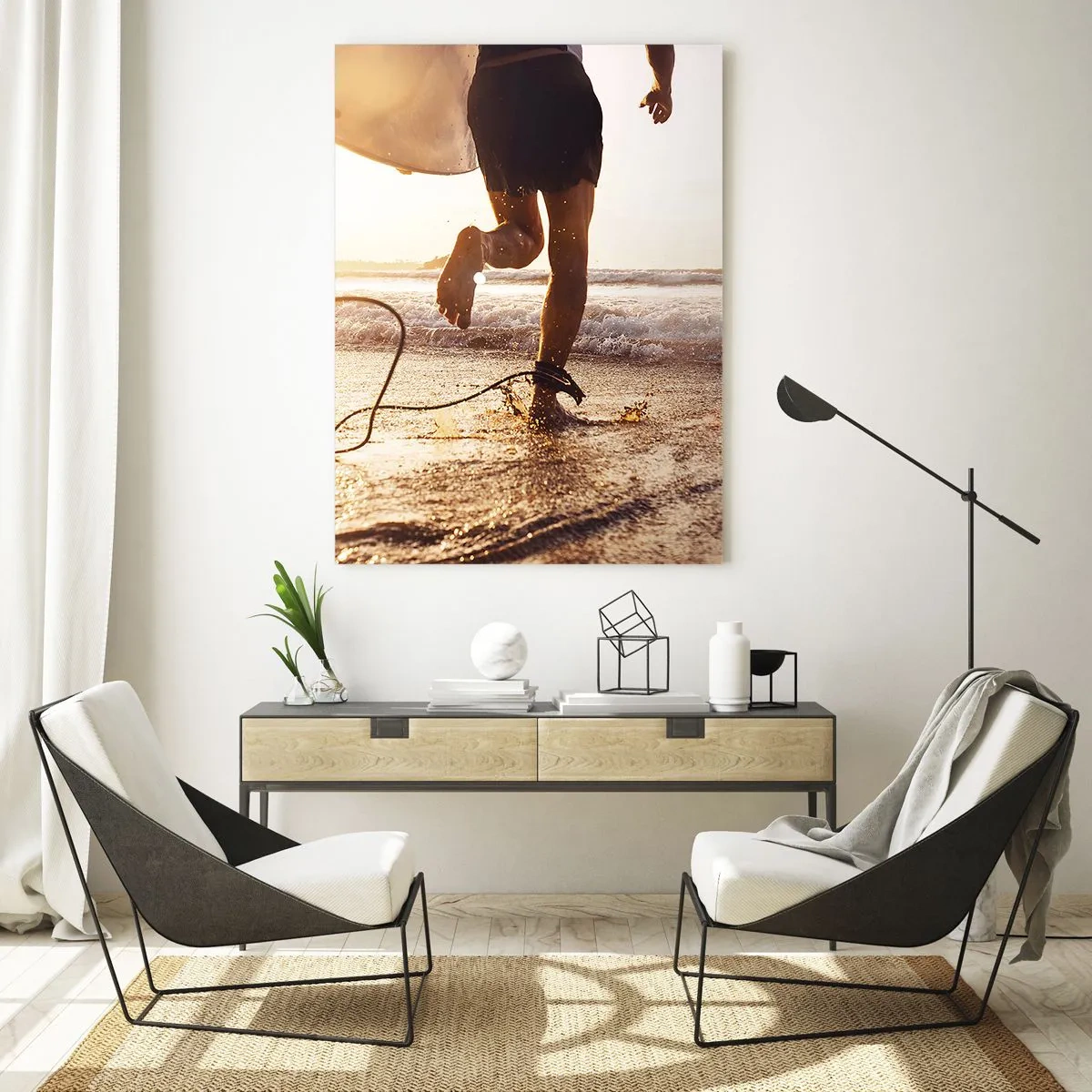 Quadro em vidro - Encontro das ondas - 50x70 cm
