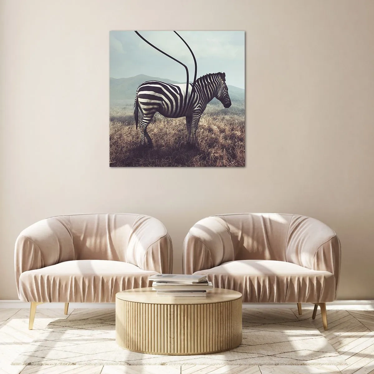 Quadro em vidro - Atenção! Falha - 70x70 cm